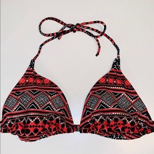 3/$30 Red & Black Aztec Bikini Top